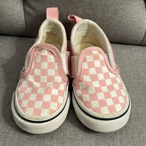 Pink Checker Toddler Girls Vans Shoes
